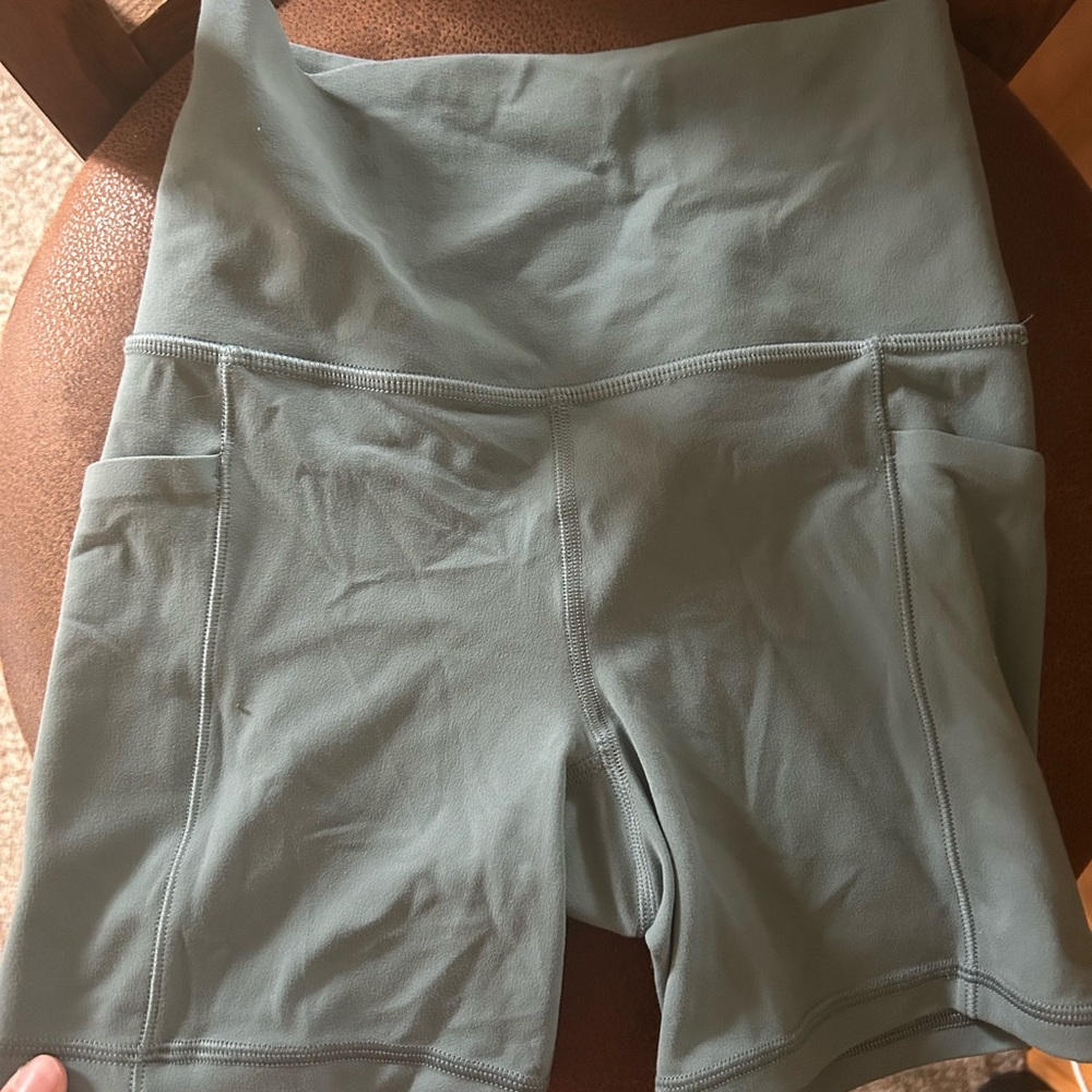 Athleta Women's High-Waisted Gray Bike Shorts